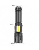 Latarka XHP100 zoom + COB LED + 26650 LiitoKala