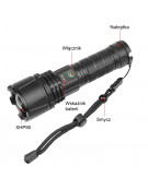 Latarka Xlight XHP90 USB zoom + LiitoKala 26650